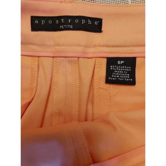 Apostrophe Petite Capri Pants Womens Size 6P Orange NEW - Picture 3 of 3